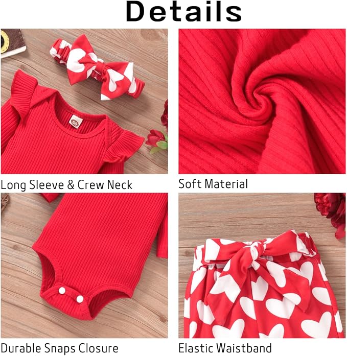 Aalizzwell Preemie Newborn Infant Baby Girls Clothes Ribbed Romper Bodysuit - Image 2