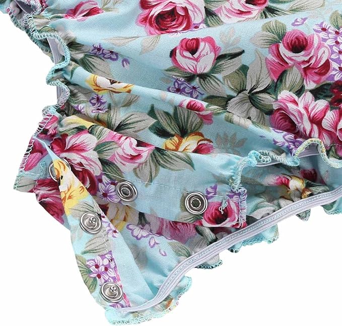 Baby Girl's Floral Print Ruffles Romper Summer Clothes - Image 5