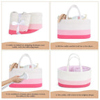 Baby Diaper Caddy Organizer, Extra Large Cotton Rope Nursery Diaper Basket - Image 9