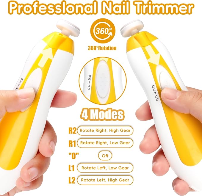 Baby Nail Trimmer Electric, 6 in 1 Baby Nail File Clippers Infant Grooming Kit - Image 3