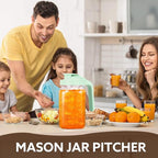 Glass Pitcher with Lid, 64 OZ Mason Jar Pitcher Double Leak Proof, 2 Quart - Image 7