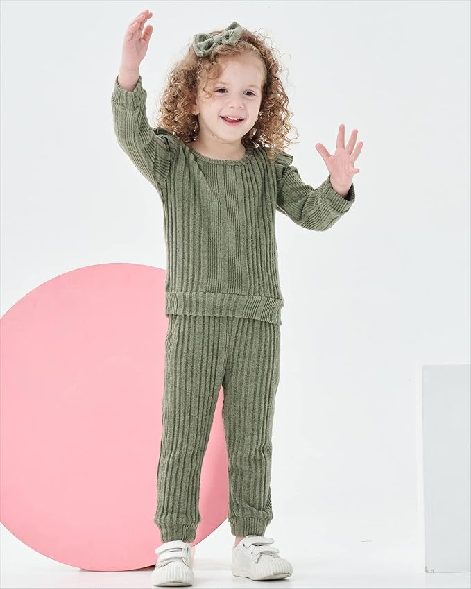 Mioglrie Toddler Baby Girl Clothes Fall Winter Sweatsuit Newborn Sweatshirt - Image 2