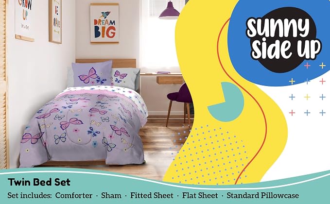 Sunny Side Up Butterfly Twin Comforter Set - Image 2