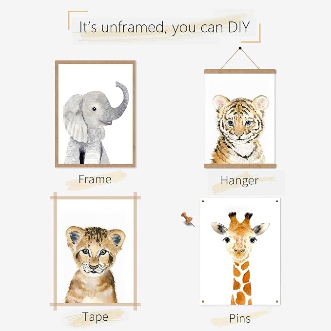Jungle Safari Wall Art Decor for Baby Nursery Room - Image 5