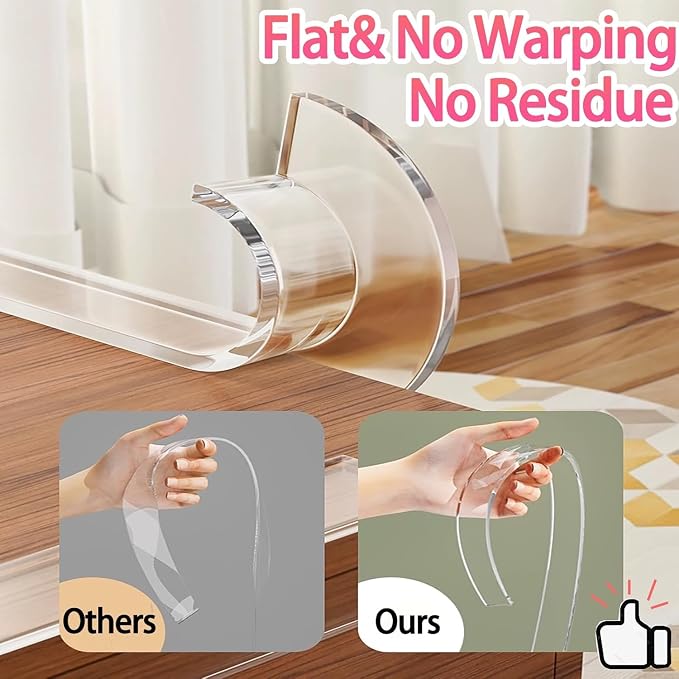 Clear Soft Corner Protectors for Furniture Strip, 1.2in x6.56FT, 2 Roll Sharp - Image 5