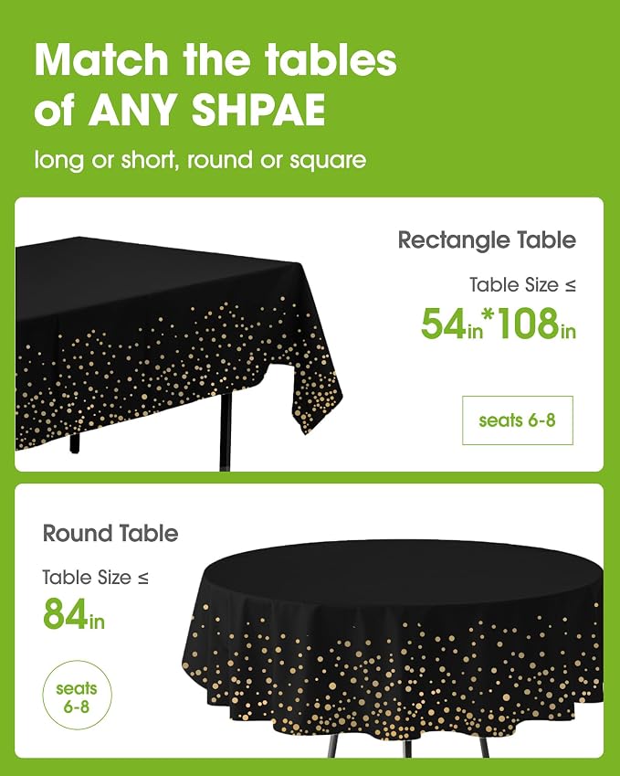 Pureegg Plastic Table Cloth Disposable 8 Pack, 54 x 108 Inch Table Cloths - Image 2