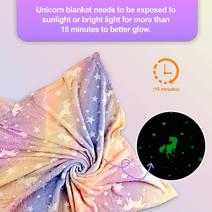 Unicorn Glow in The Dark Blankets - Image 3