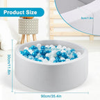 Foam Ball Pit for Toddlers, 35.4"x 11.8" Soft Round Ball Pit for Baby Children - Image 2