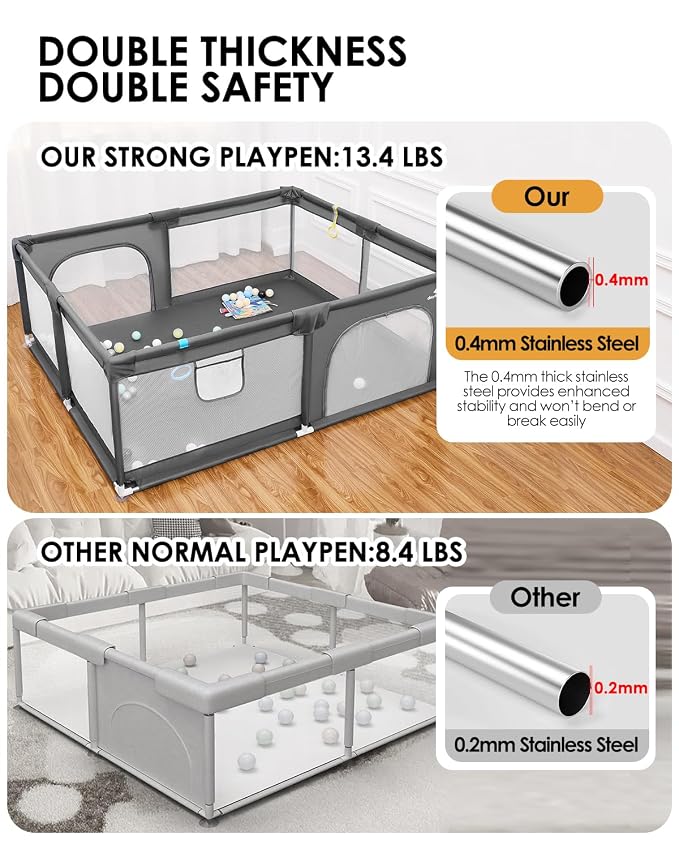 71" x 59" Extra Large Baby Playpen - Image 6