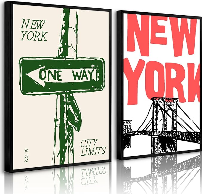 New York City Wall Art Nyc Canvas Wall Decor Vintage New York Pictures Poster by Unknown