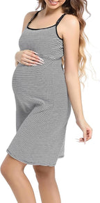 SUIEK 3-Pack Maternity Nursing Nightgown Cotton Breastfeeding Dress Pregnancy - Image 6