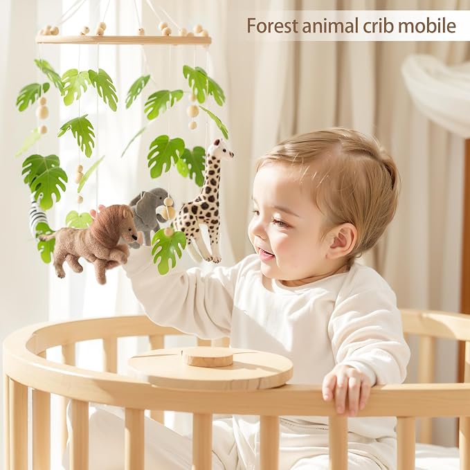 let's make Baby Mobile for Crib Safari Nursery Mobile Handmade Jungle Baby - Image 7