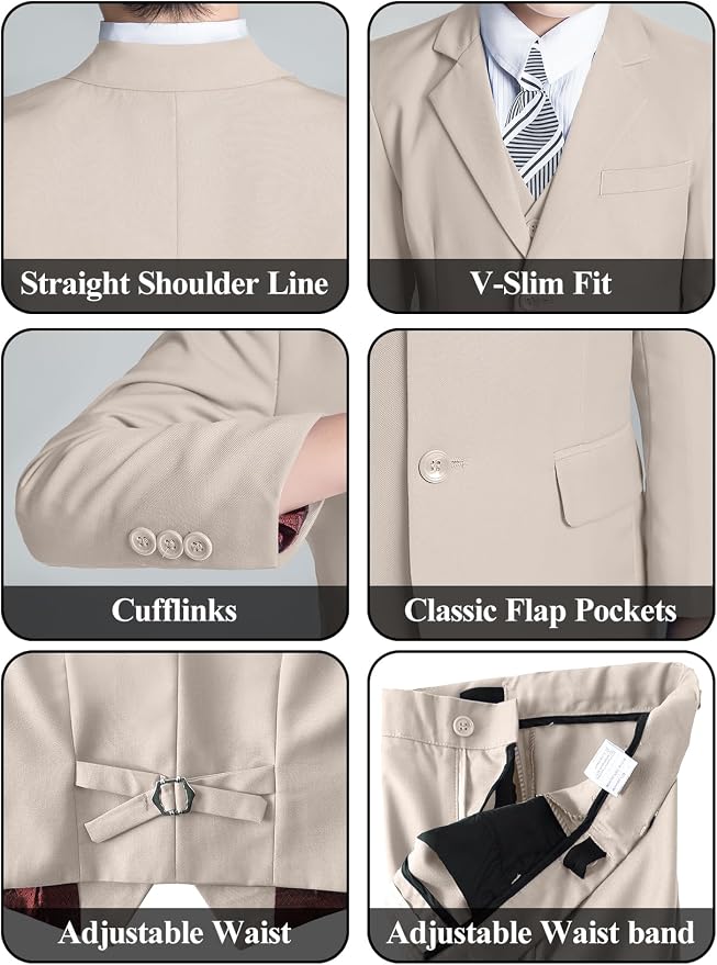 Boys' 5 Piece Formal Suit Set - Image 5