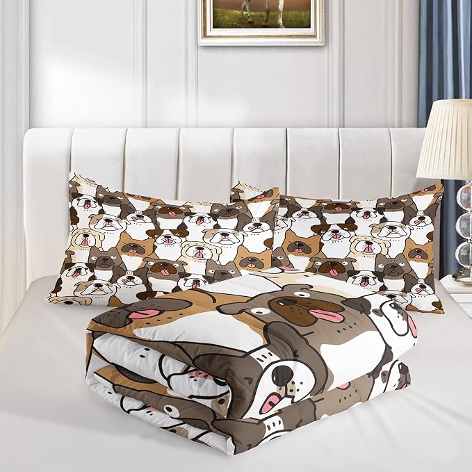 QOOMO Kawaii Dog Comforter Full Size, Dogs Comforter Set - Image 4