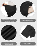OUGES Womens Stretchy Maternity Over Belly Casual Work Straight Leg Pants Ankle - Image 2