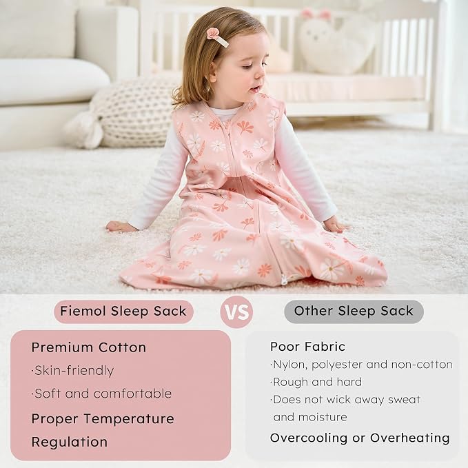 Baby Sleep Sack 0-6 Months, 100% Cotton Sleeping Sack - Image 7