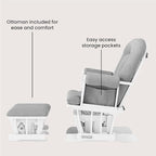 Child Craft Cozy Glider Rocker and Ottoman Set, Padded Cushion - Image 5