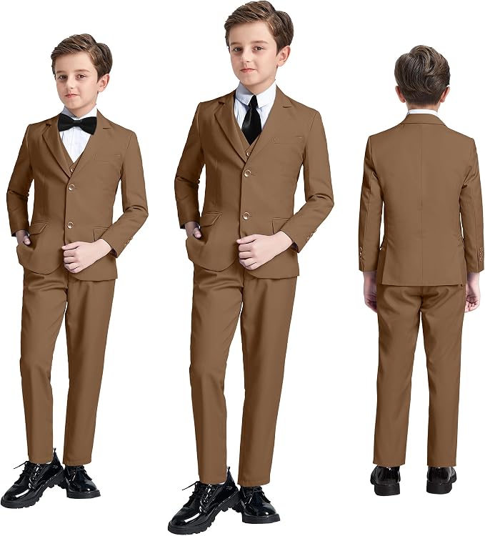 JPF Boy's Formal Suit Set Slim Fit Kids Tuxedo Suits - Image 6