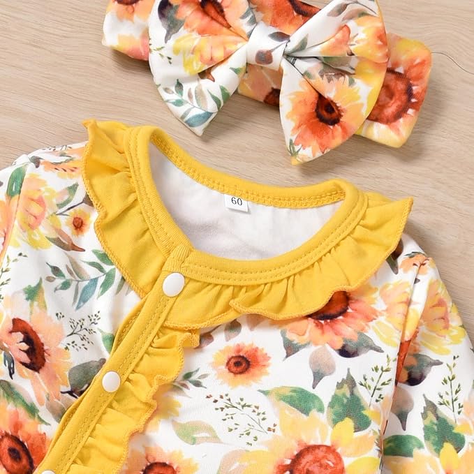 Aalizzwell Baby Girls Romper Outfit Fall Winter Clothes - Image 4