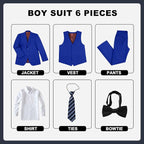 JPF Boy's Formal Suit Set Slim Fit Kids Tuxedo Suits - Image 2