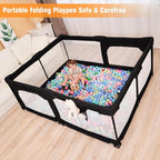 Foldable Baby Playpen with Gate, Extra Large Collapsible Play Yard - Image 3