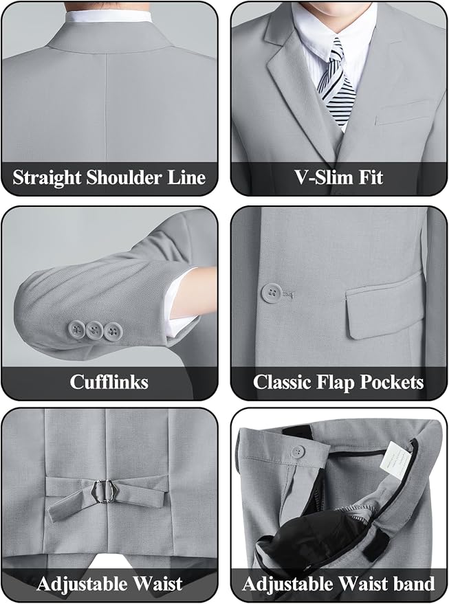 Boys' 5 Piece Formal Suit Set - Image 5