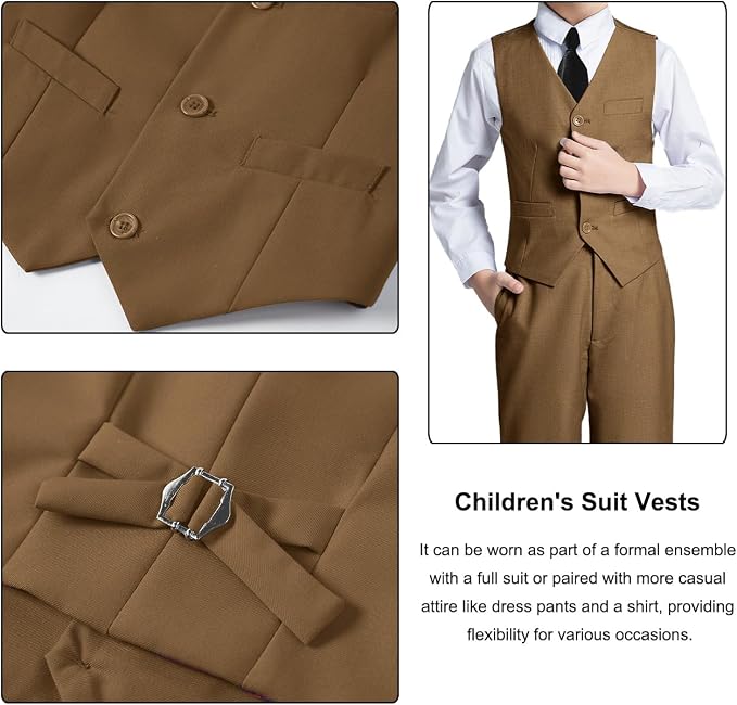 Boys Suit for Kids Teens Formal 5 Piece Tuxedo Suit Set - Image 4