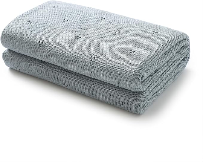 Luxury Organic Cotton Pointelle Baby Blanket - Image 8