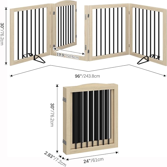 Vantas Folding Pet Gate 96" Wide, Freestanding Pet Gate, Puppy Safety Fence - Image 5
