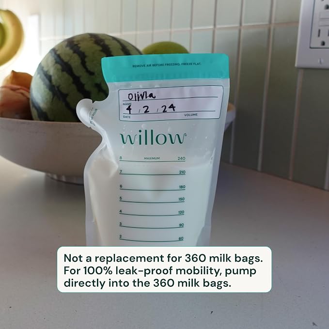 Willow - 8oz Breast Milk Storage Bags - 100ct - Double Zip Seal - Image 6