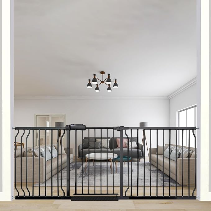 76.3-81 Inch Extra Wide Baby Gate, Pressure Mounted No Drill, Extra Wide Safety by Ghthes+Felle