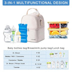 Breastmilk Cooler Bag with Ice Pack Fits 6 Baby Bottles up to 9 Ounce, Breast - Image 2