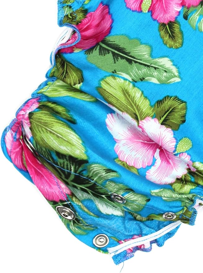 Baby Girl's Floral Print Ruffles Romper Summer Clothes - Image 7