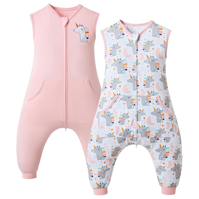 WONDAY Toddler Sleep Sack with Feet, 0.5 Tog Sleeping Sacks by WONDAY