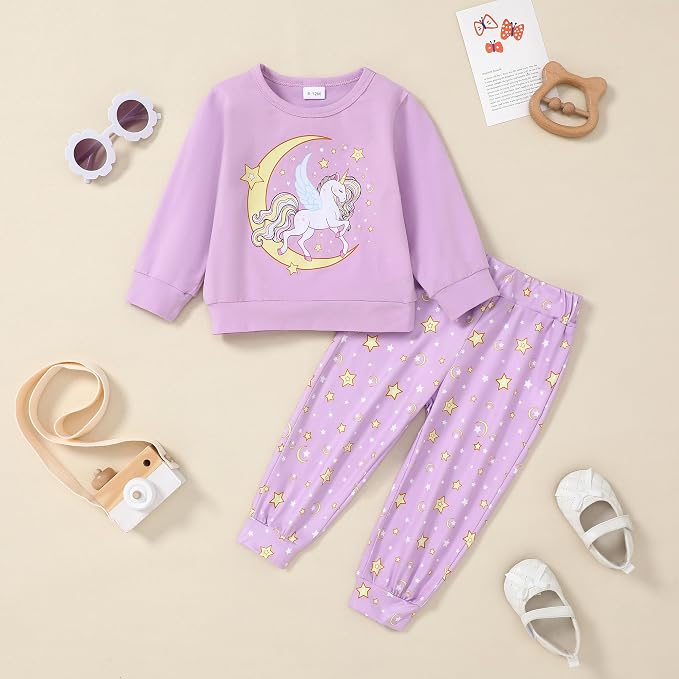 ZOEREA Toddler Baby Girl Clothes Long Sleeve Pullover Tops + Pants Set Floral - Image 5