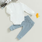 Newborn Baby Boy Girl Clothes Ribbed Knitted Long Sleeve Romper Pants Solid - Image 7