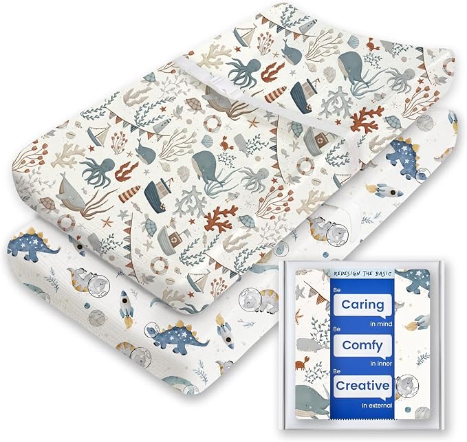 Extra Stretchy Changing Pad Cover, TotBasic Ultra Soft Premium Jersey Knit by TotBasic%7CRedesigntheBasic