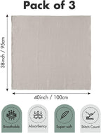 Muslin Swaddle Blankets for Newborn, 3 Pack Breathable Soft Receiving Blanket - Image 5