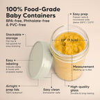 KeaBabies 4pk 8oz Glass Baby Food Containers - Image 2