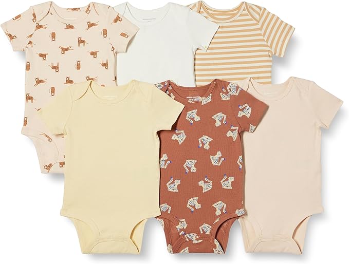Amazon Essentials Unisex Toddlers and Babies’ Short-Sleeve Bodysuits by AmazonEssentials