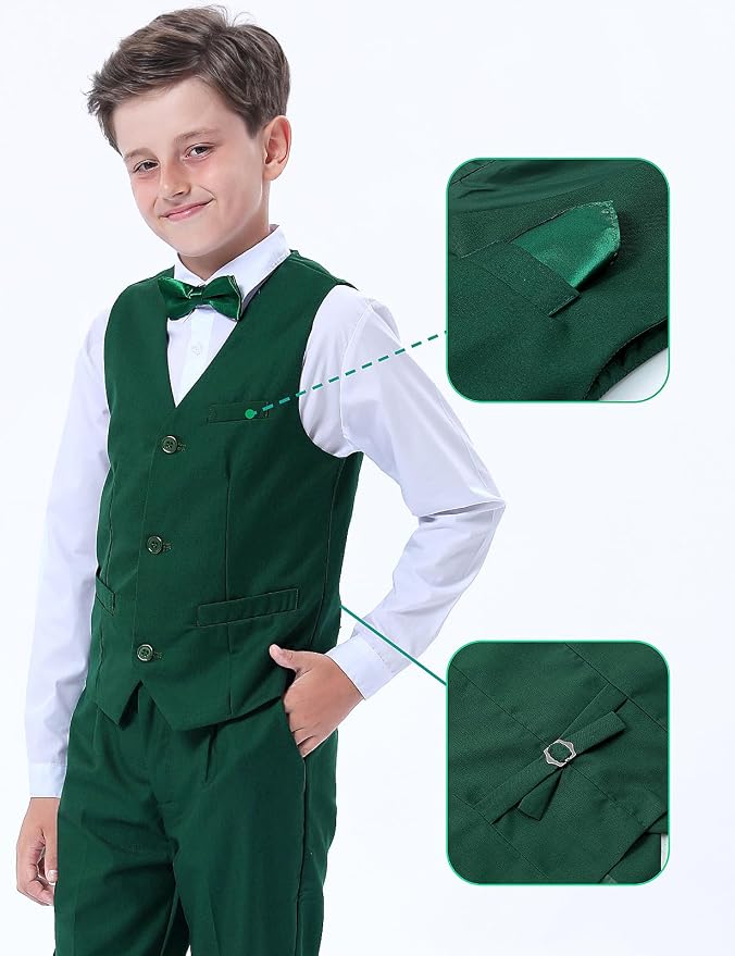 A&J DESIGN Boys 7-Piece Formal Suit Ring Bearer Outfit - Image 4