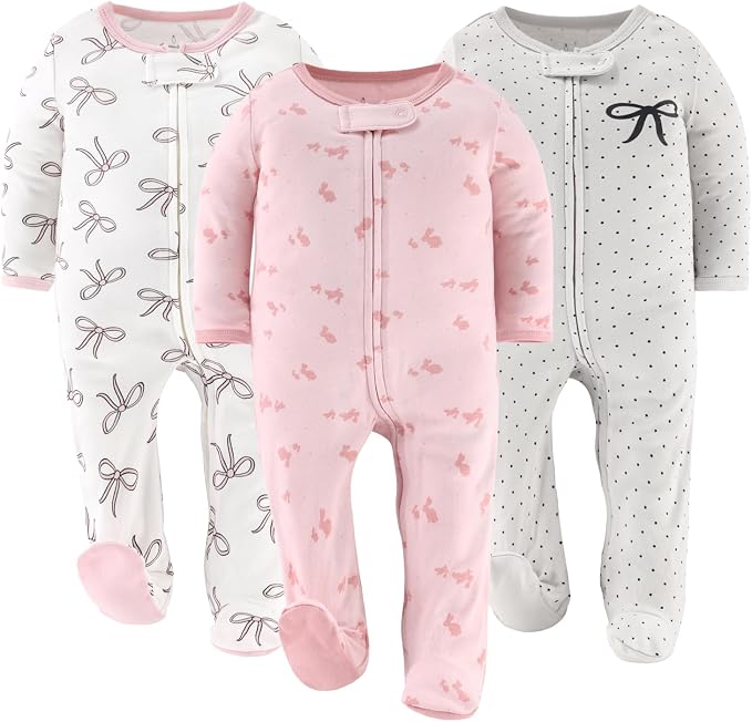 The Peanutshell Baby Sleepers for Girls Set of 3 by ThePeanutshell