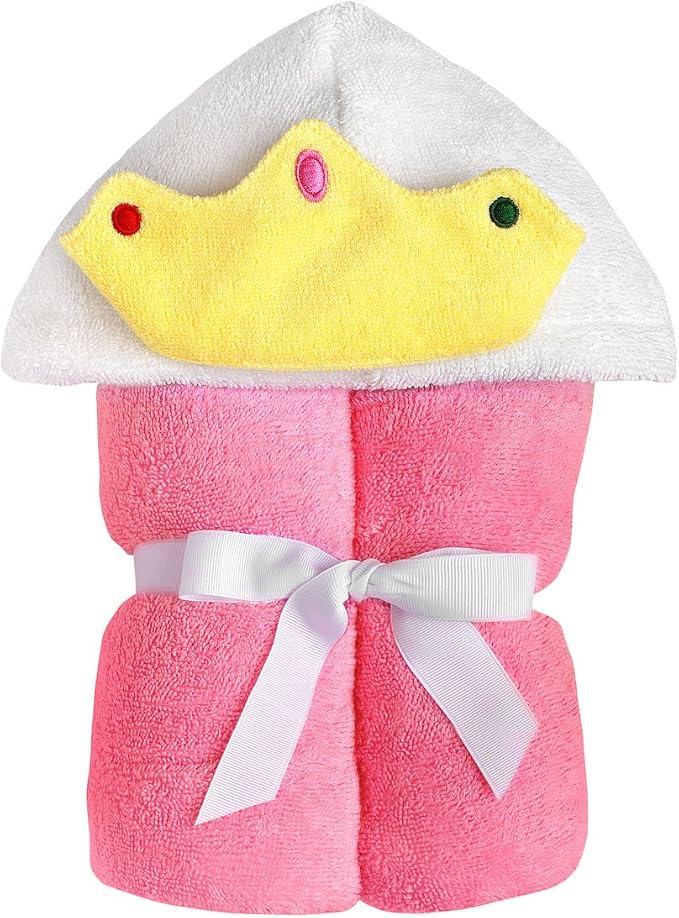 Hooded Baby Towel for Kids 2-8 | Large 100% Cotton Baby Towel for Girls in Pink - Image 2