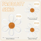 6 Pcs Boho Nursery Decor, Woven Macrame Daisy Flower Wall Hanging in 3 Sizes - Image 2