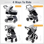 Baby Stroller, 2-in-1 Reversible Toddler Seat - Image 2
