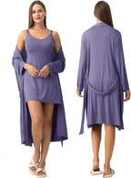 SUNNYBUY Women's Nursing Nightgown Maternity Robe Set, 3 in 1 Labor Delivery - Image 3