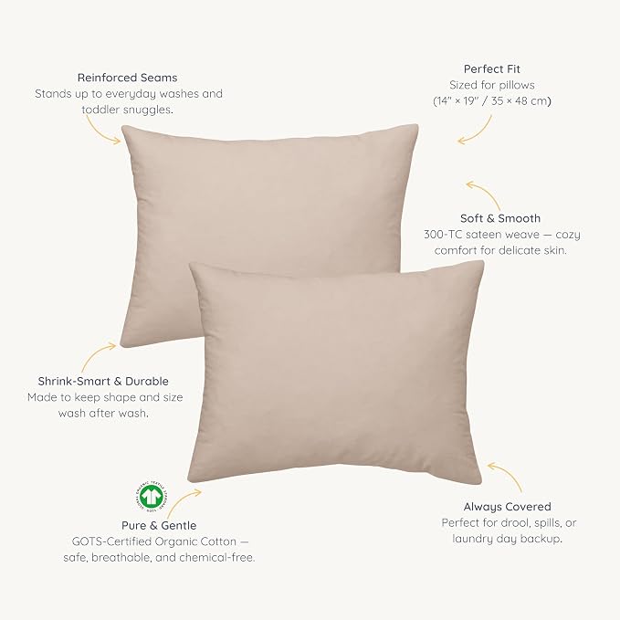 Makemake Organics Organic Toddler Pillowcase GOTS Certified Organic Cotton - Image 3