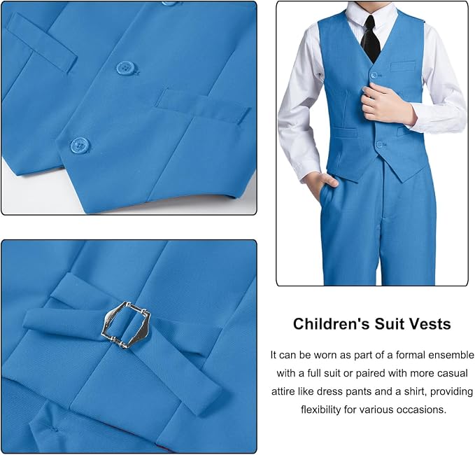Boys Suit for Kids Teens Formal 5 Piece Tuxedo Suit Set - Image 4