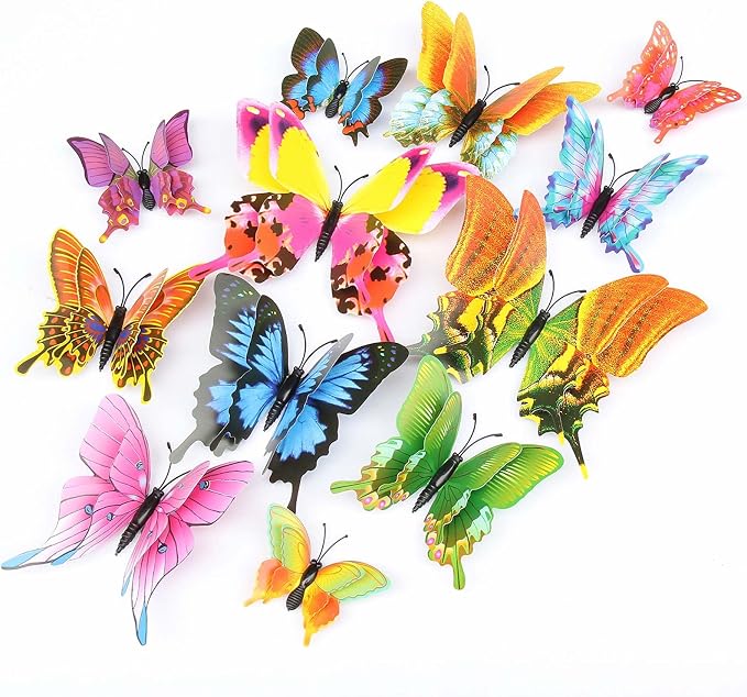 Butterfly Wall Decor 24/48 PCS, 3D Butterflies Stickers by Opseam