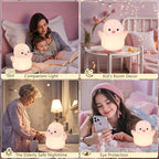 Pink Penguin Night Light, Food Grade Soft Silicone Nursery Nightlight - Image 5